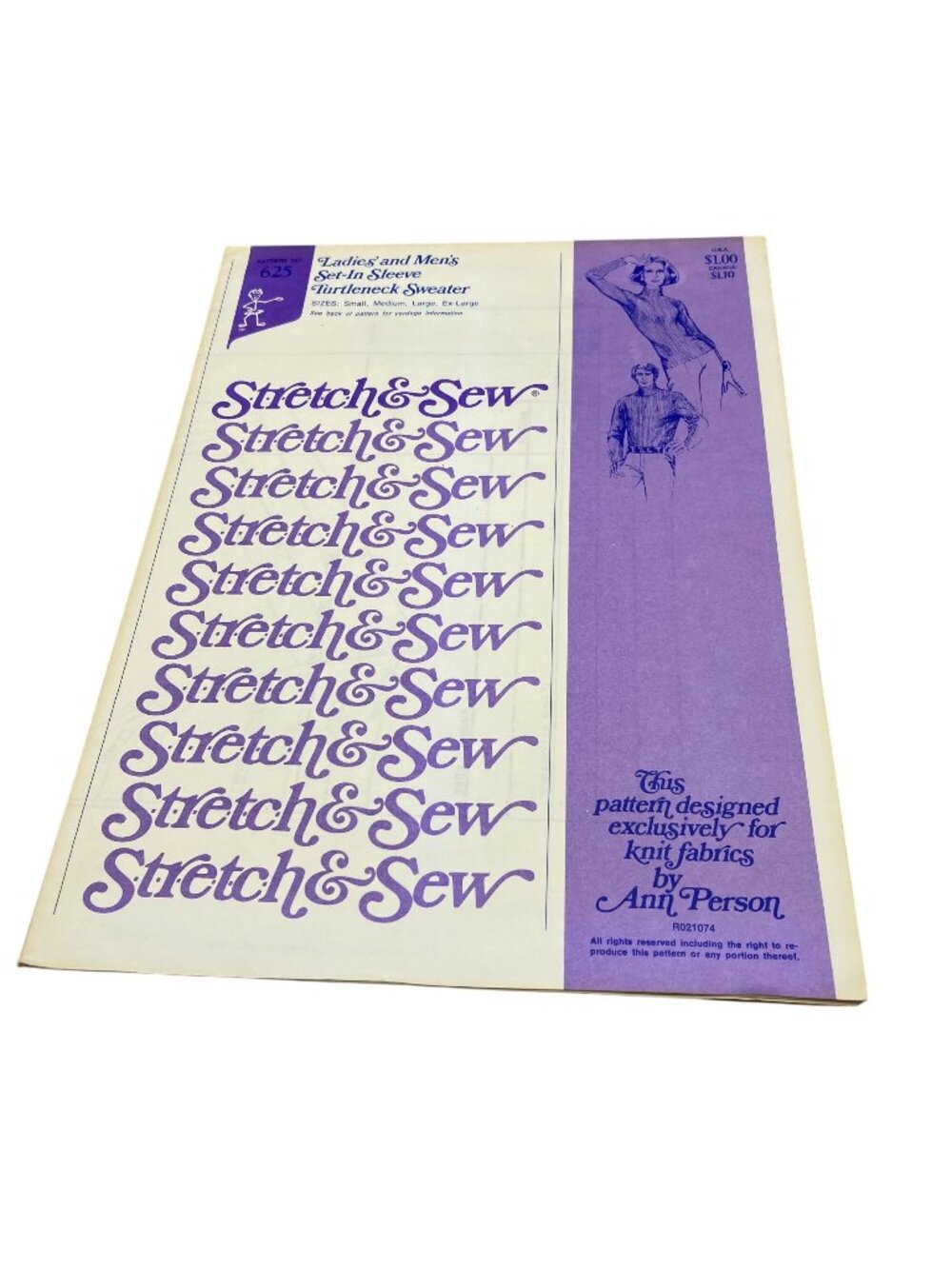 UNCUT Vintage Sewing PATTERN Stretch and Sew 625 by Ann Person, Ladies and Mens